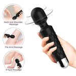 ARMONY - MASAJEADOR Y VIBRADOR POSTINO CON CABEZAL SUPERFLEXIBLE NEGRO
