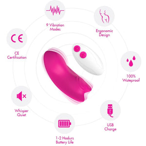 ARMONY - PANTALETA PONIBLE CON VIBRADOR CON CONTROL REMOTO MARIPOSA ROSA