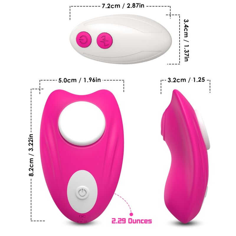 ARMONY - WEARABLE PANTY WITH BUTTERFLY PINK REMOTE CONTROL VIBRATOR