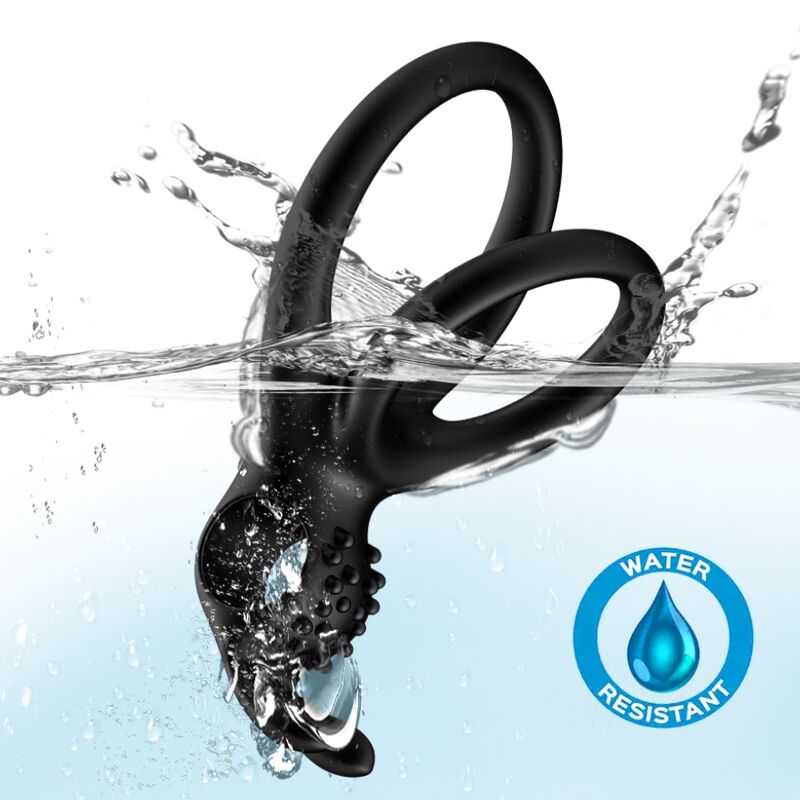 ARMONY - ANELLO VIBRATORE DOPPIO TRAVELLER PER COPPIA RABBIT NERO