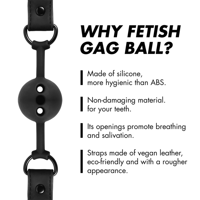 FETICHE SUMISO BONDAGE - MORDENAZA DE BOLA EN SILICONA TRANSPIRABLE