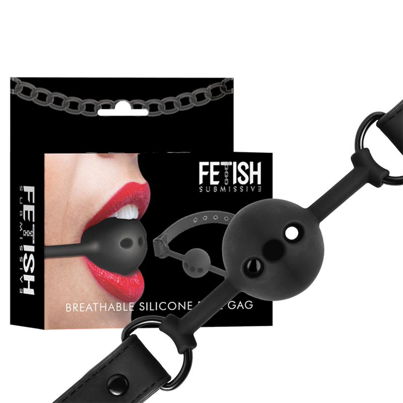 FETICHE SUMISO BONDAGE - MORDENAZA DE BOLA EN SILICONA TRANSPIRABLE