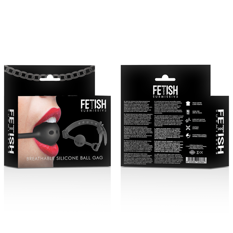 FETICHE SUMISO BONDAGE - MORDENAZA DE BOLA EN SILICONA TRANSPIRABLE