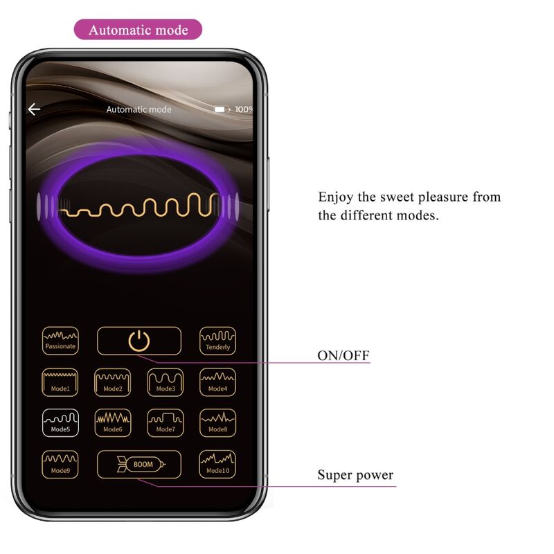 PRETTY LOVE - HUEVO VIBRADOR NYMPH CONTROLADO POR APP LILA