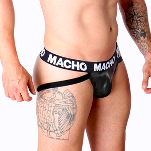 MACHO - SOSPENSORIO MX25NC IN PELLE NERA L