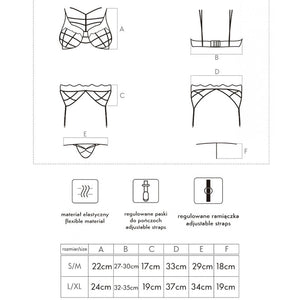 LIVCO CORSETTI FASHION - SOLEDAD LC 20217 REGGISENO + SLIP + REGGICALZE L/XL