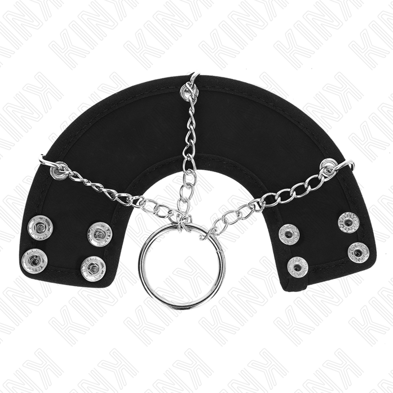 KINK - ANILLO PARA PENE CADENA 4 CM METAL 7 CM CON CINTURÓN DE CUERO
