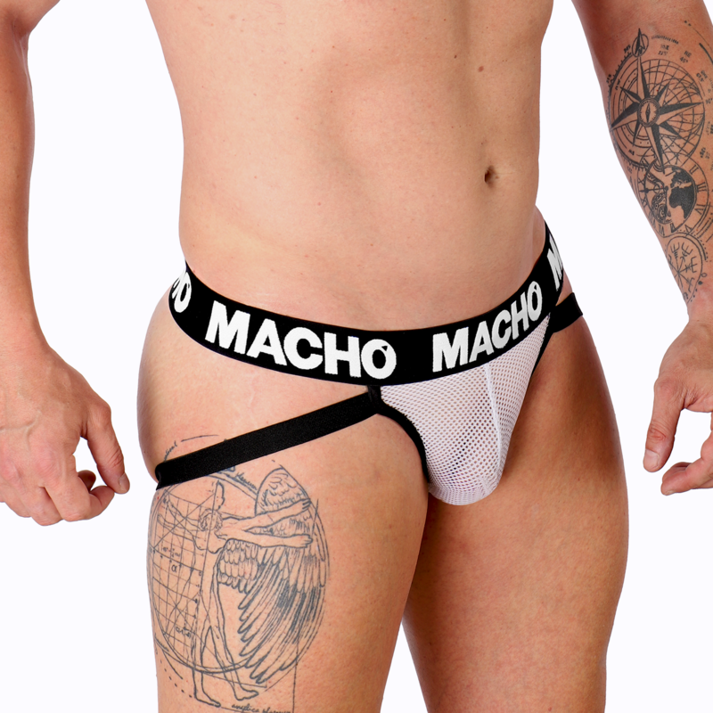 MACHO - MX26X1 SUSPENSORIO CUADRÍCULA BLANCO XL