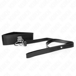 KINK - CORREA CON TACHUELAS 116 CM, COLLAR DE POLIPIEL CON CORREA 50 X 5 CM