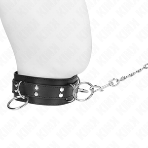 KINK - COLLAR DE ESCLAVITUD CON 3 ANILLOS Y CORREA DE 80 CM 53 X 5 CM