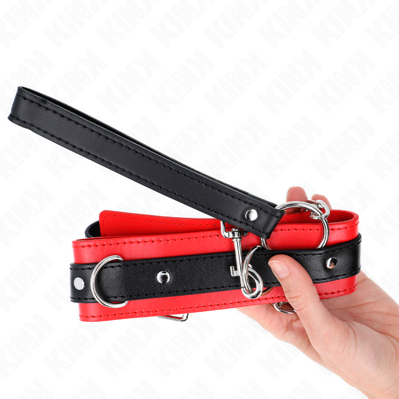 KINK - COLLAR MODELO BÁSICO CON CORREA DE 65 CM MODELO 3 ROJO 53 X 5 CM