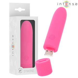 INTENSE - SYMONE USB RECARGABLE BALA VIBRADORA 8 VIBRACIONES ROSA 10 X 2,2 CM