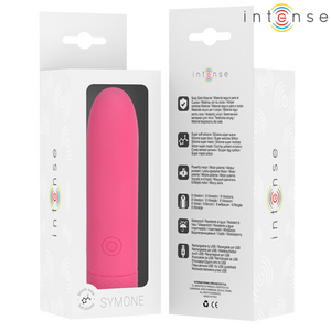 INTENSE - SYMONE USB RECARGABLE BALA VIBRADORA 8 VIBRACIONES ROSA 10 X 2,2 CM