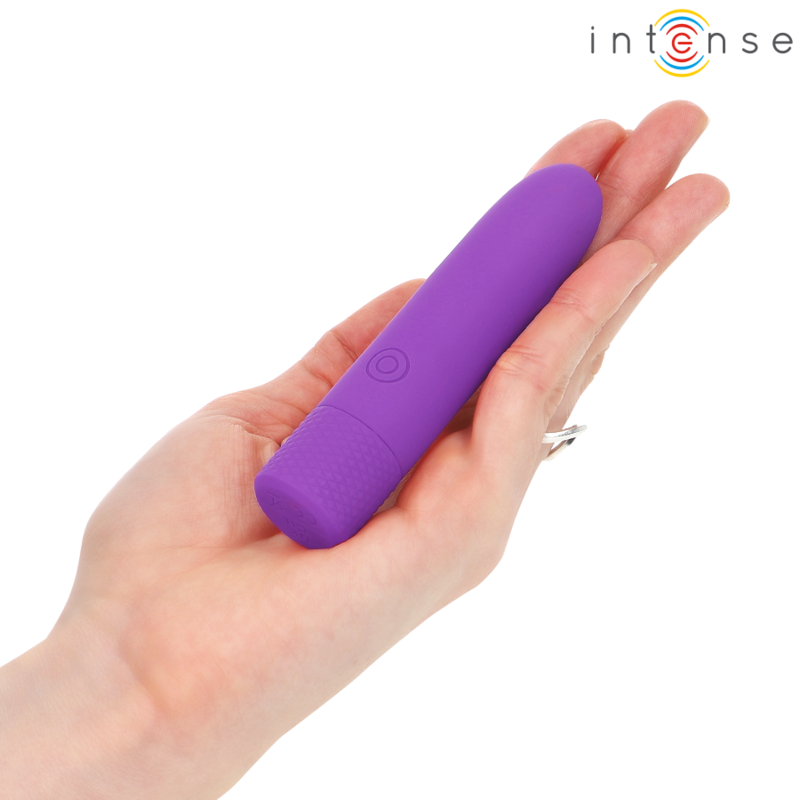 INTENSE - SYMON VIBRADOR RECARGABLE USB 8 VIBRACIONES VIOLETA 10 X 2,2 CM