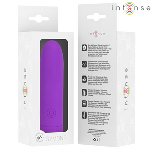 INTENSE - SYMON VIBRADOR RECARGABLE USB 8 VIBRACIONES VIOLETA 10 X 2,2 CM