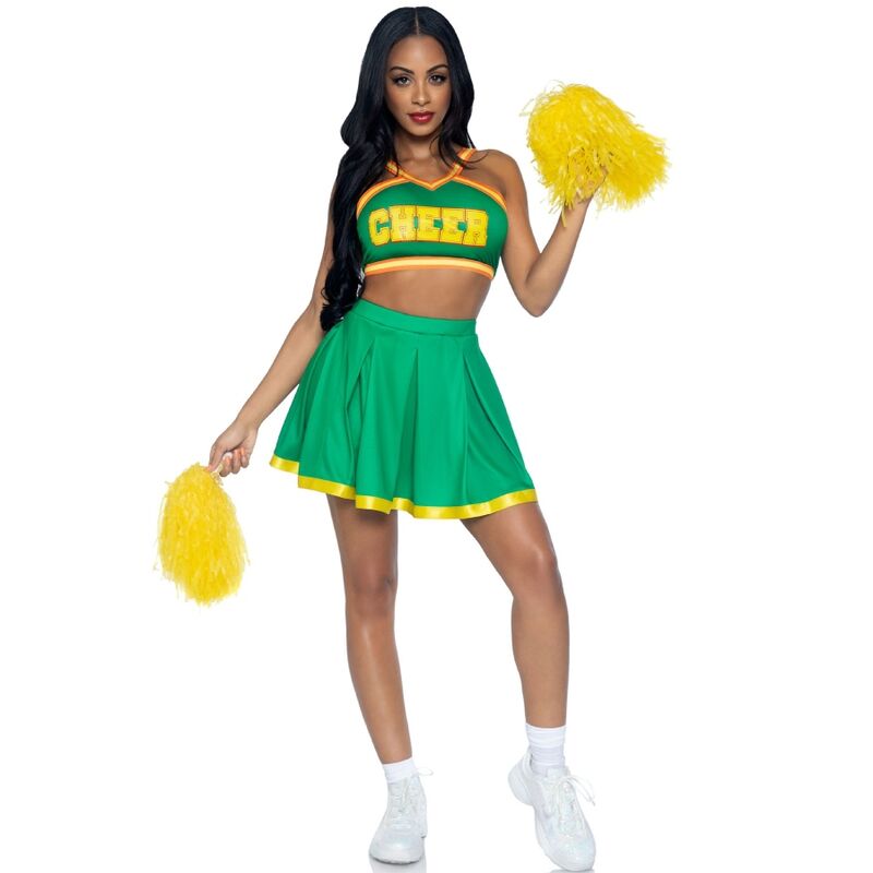 LEG AVENUE - ABITO DA CHEERLEADER VERDE S/M