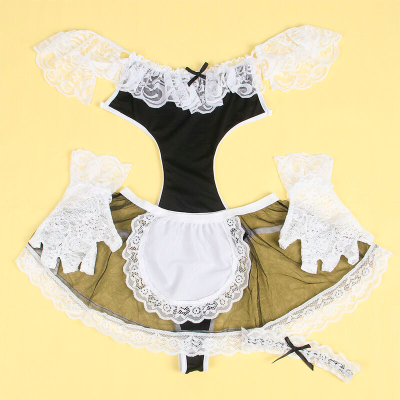SUBBLIME - 954307 VESTITO DA CAMERIERA SEXY NERO/BIANCO S/M