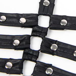 SUBBLIME - 954413 BODY BONDAGE IN PELLE NERO L/XL