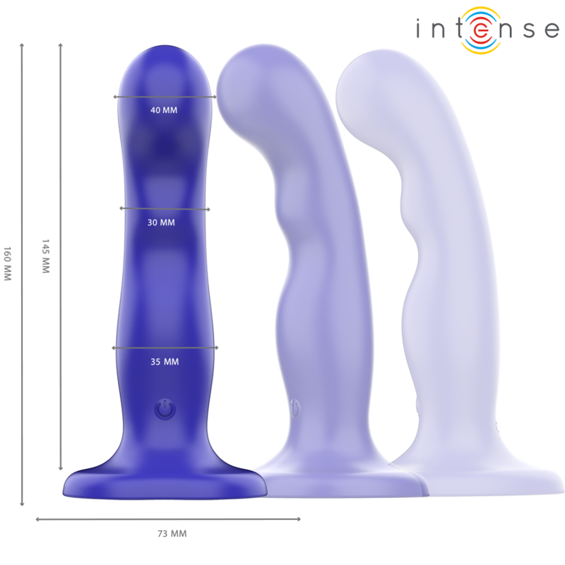 INTENSE - VIBRADOR SHORTY CON VENTOSA MANDO A DISTANCIA AZUL