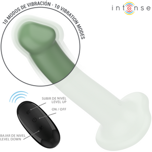INTENSE - VIBRADOR BECCA CON VENTOSA 10 VIBRACIONES CONTROL REMOTO VERDE