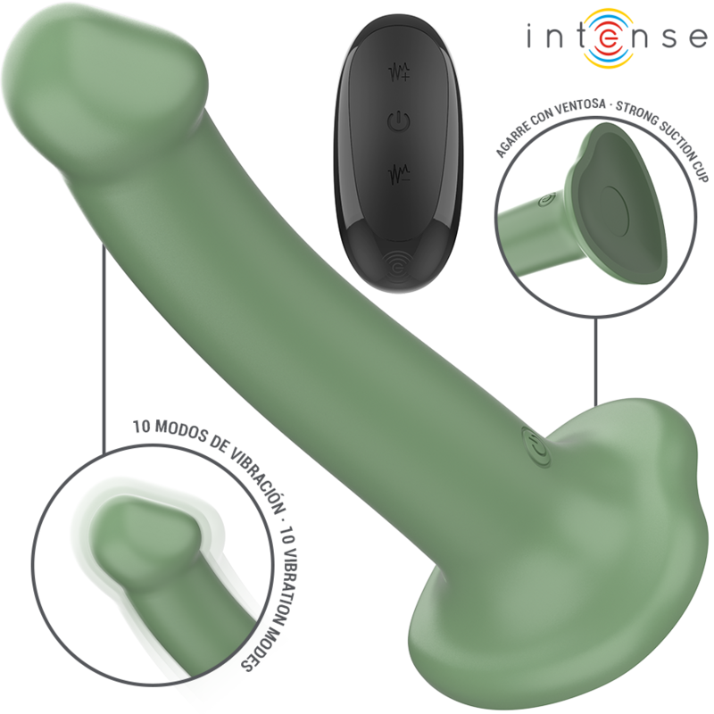 INTENSE - VIBRADOR BECCA CON VENTOSA 10 VIBRACIONES CONTROL REMOTO VERDE