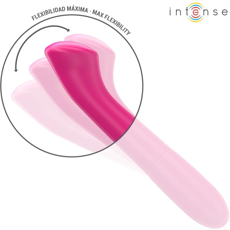 INTENSO - VIBRADOR PATY 19 CM FLEXIBLE 10 VIBRACIONES MODELO 2 ROSA