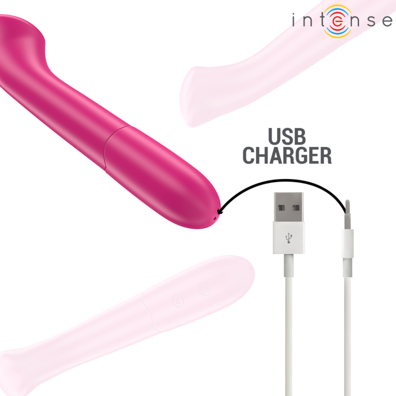 INTENSO - VIBRADOR PATY 19 CM FLEXIBLE 10 VIBRACIONES MODELO 2 ROSA