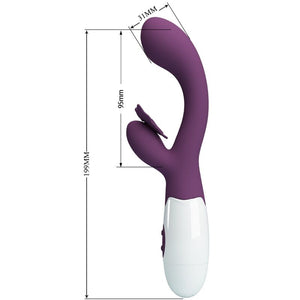 PRETTY LOVE - BUTTERFLY KISS VIBRADOR RABBIT Y ESTIMULADOR DE PUNTO G MORADO