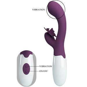 PRETTY LOVE - BUTTERFLY KISS VIBRADOR RABBIT Y ESTIMULADOR DE PUNTO G MORADO