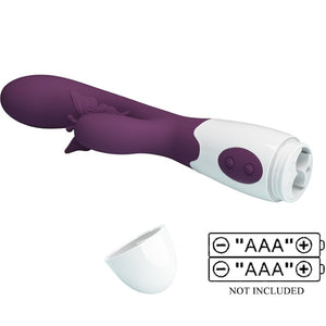 PRETTY LOVE - BUTTERFLY KISS VIBRADOR RABBIT Y ESTIMULADOR DE PUNTO G MORADO