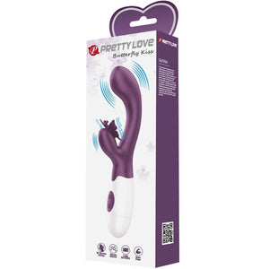 PRETTY LOVE - BUTTERFLY KISS VIBRADOR RABBIT Y ESTIMULADOR DE PUNTO G MORADO
