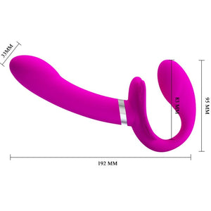PRETTY LOVE - VALERIE VIBRADOR DOBLE STRAP-ON 12 VIBRACIONES PÚRPURA