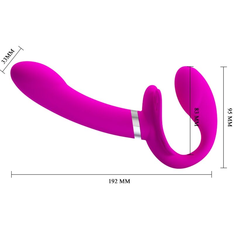 PRETTY LOVE - VALERIE VIBRADOR DOBLE STRAP-ON 12 VIBRACIONES PÚRPURA
