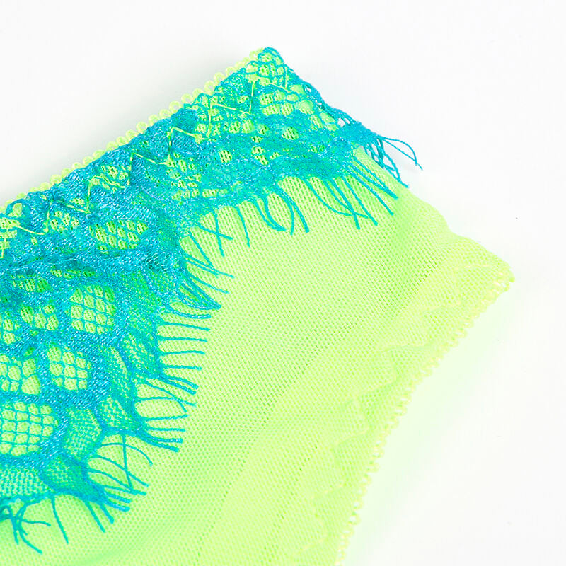 SUBBLIME - 955328 SUJETADOR COMPLETO DE ENCAJE CON LIGUERO VERDE Y AZUL L/XL
