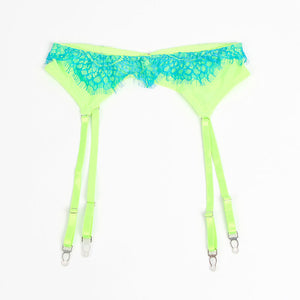SUBBLIME - 955328 SUJETADOR COMPLETO DE ENCAJE CON LIGUERO VERDE Y AZUL L/XL