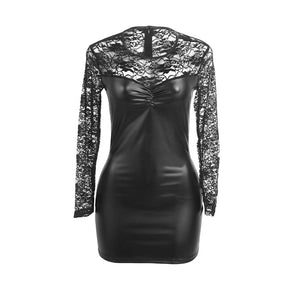 SUBBLIME - 955595 LONG-SLEEVED DRESS WITH LACE BLACK S/M