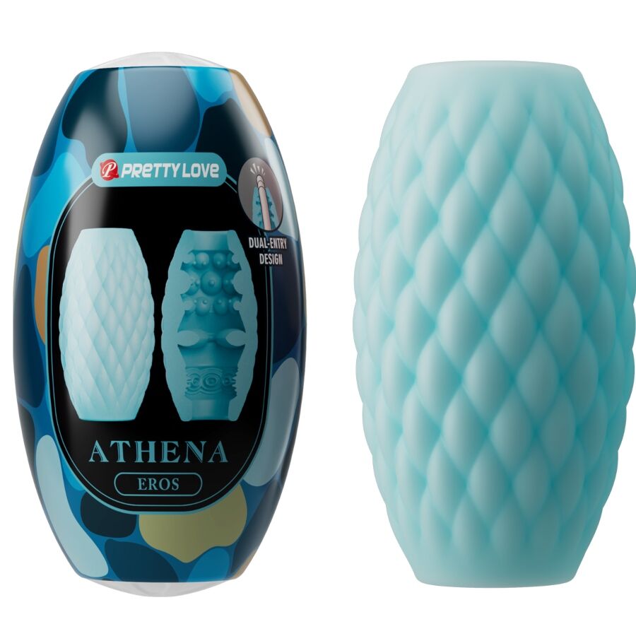 PRETTY LOVE - ATHENA EROS MASTURBADOR MASCULINO DE SILICONA AZUL CIELO
