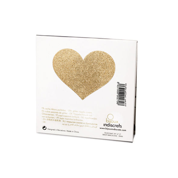 BIJOUX - INDISCRETS CUBREPEZONES FLASH CORAZÓN DORADO
