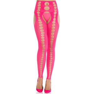 LEG AVENUE - COLLANT SENZA CUCITURE E SENZA SPALLINE ROSA NEON