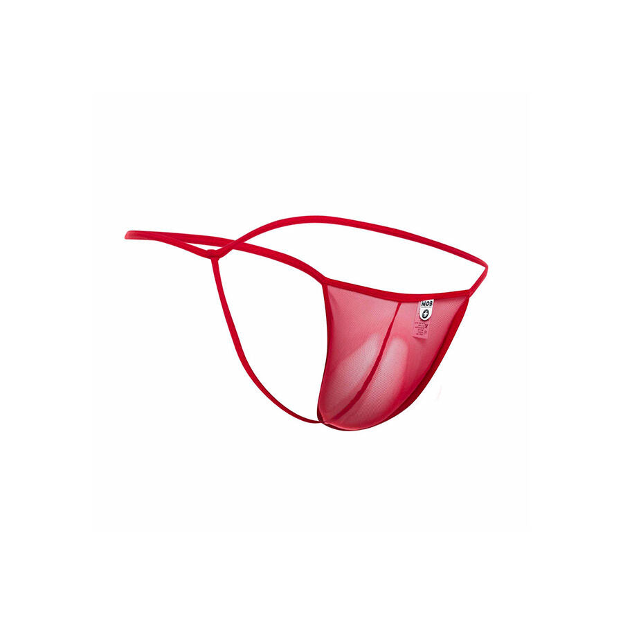 MOB - RED TRANSPARENT T-STRING THONG SIZE L/XL