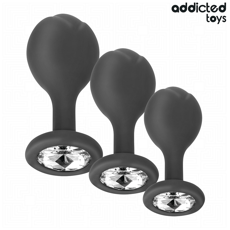 ADDICTED TOYS - JUEGO DE 3 TAPONES ANALES CON JOYA