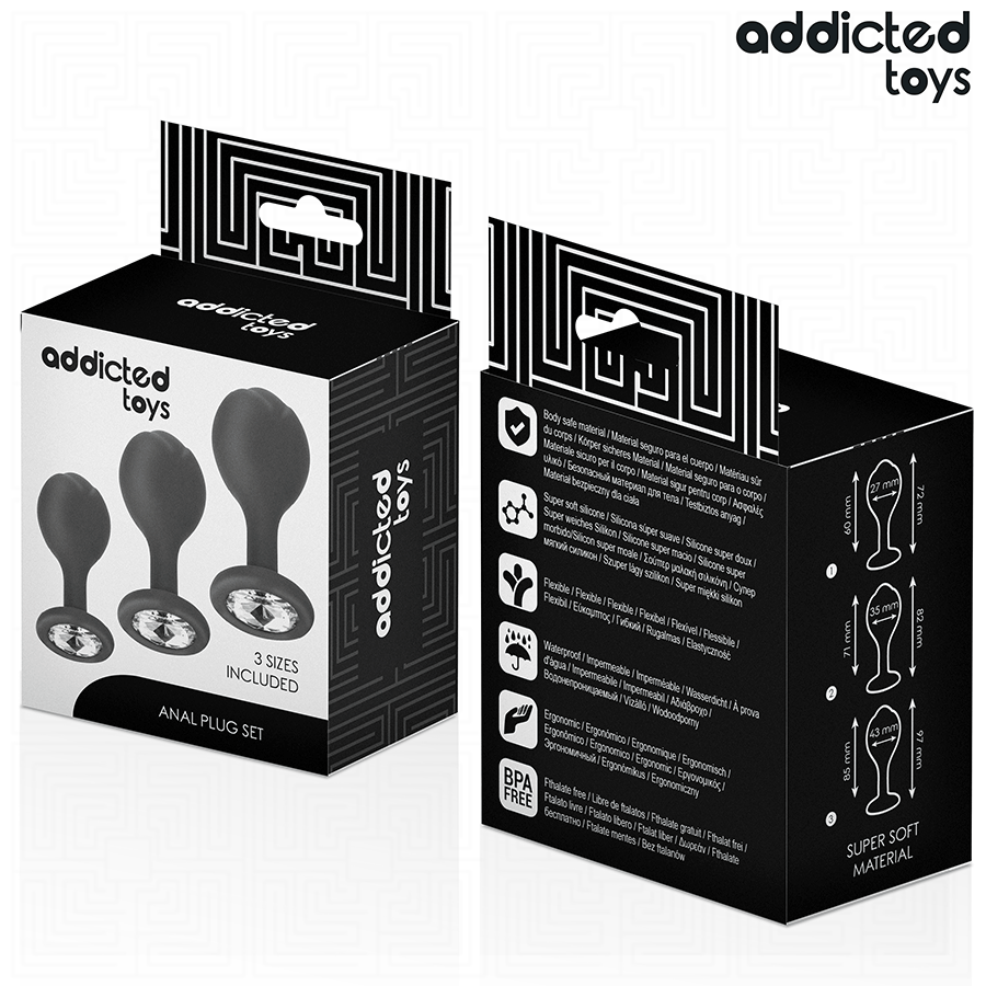 ADDICTED TOYS - JUEGO DE 3 TAPONES ANALES CON JOYA