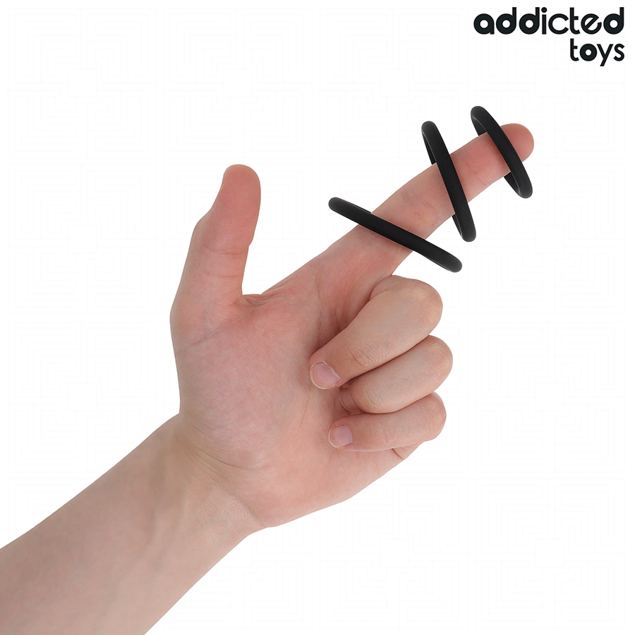 ADDICTED TOYS - JUEGO DE ANILLOS DE SILICONA MODELO 2