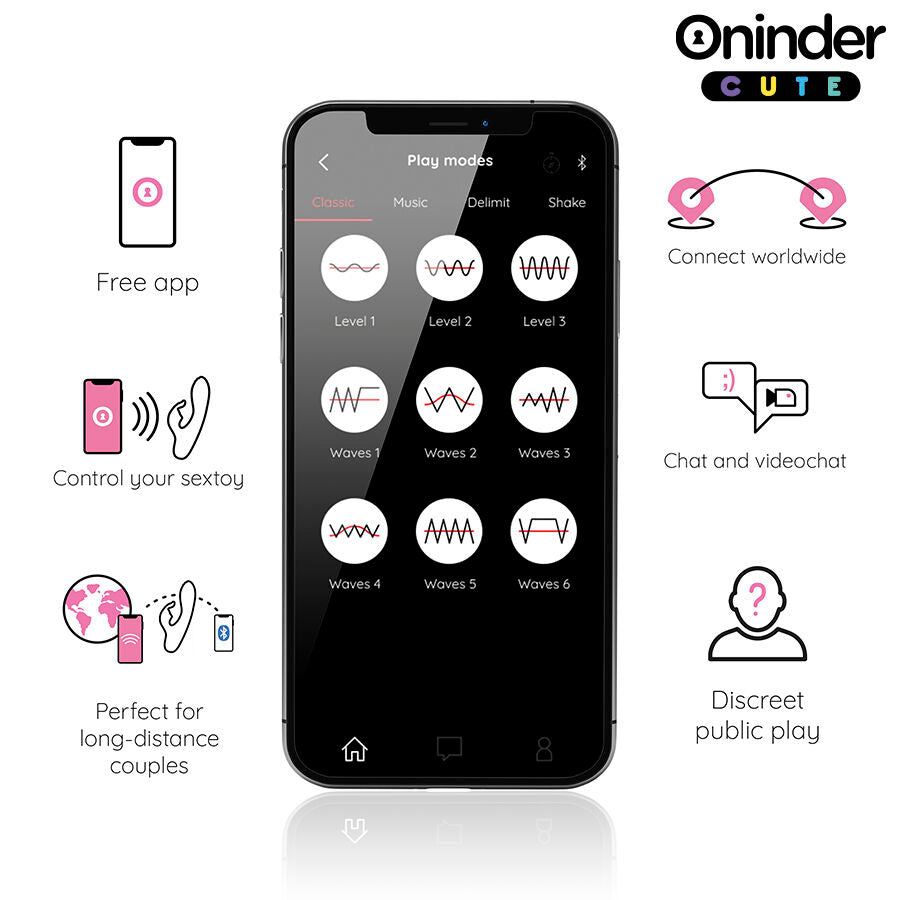 ONINDER CUTE - VIBRATORE CONIGLIETTO DELL'AMORE PUNTO G E CLITORIDE - APP GRATUITA IN TUTTO IL MONDO