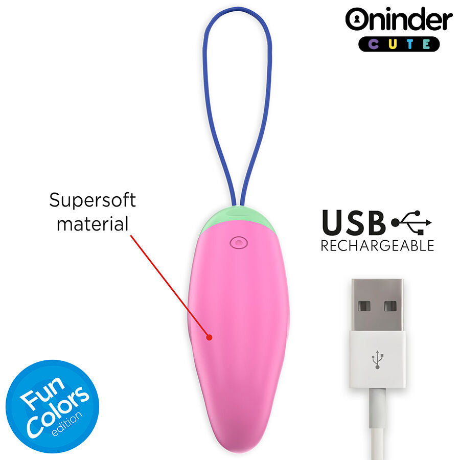 ONINDER CUTE - UOVO IN SILICONE VIBRANTE-ROTANTE A 360° PER AMARE IL PIACERE - APP GLOBALE GRATUITA