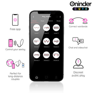 ONINDER CUTE - UOVO IN SILICONE VIBRANTE-ROTANTE A 360° PER AMARE IL PIACERE - APP GLOBALE GRATUITA