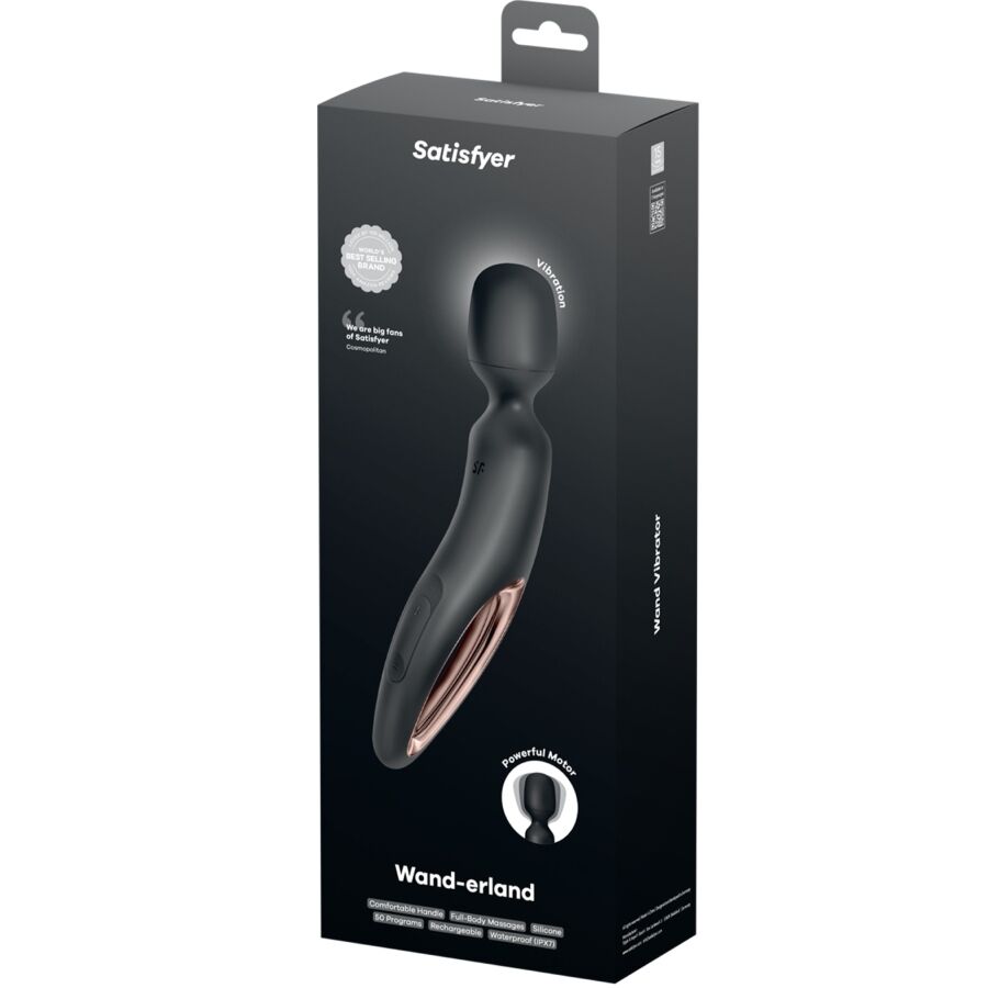 SATISFYER - WAND ERLAND MASSAGE VIBRATOR BLACK
