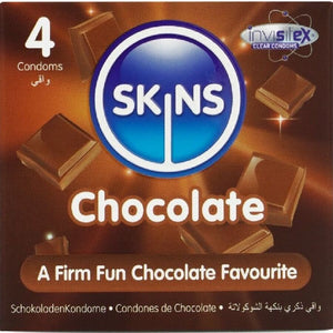 SKINS - PRESERVATIVOS PREMIUM DE CHOCOLATE PAQUETE DE 4