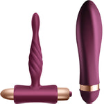 CLIMAXIMUM - KIT RETO VIBRADOR TWISTED + TAPÓN ANAL PARA PRINCIPIANTES