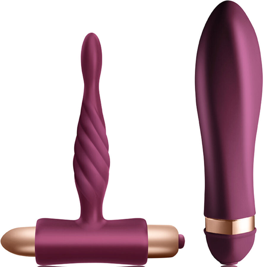 CLIMAXIMUM - KIT RETO VIBRADOR TWISTED + TAPÓN ANAL PARA PRINCIPIANTES
